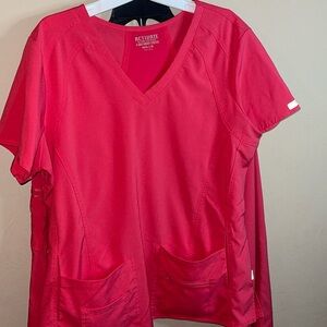 Med couture scrub set, hot pink size xl top but fits like a large & large bottom